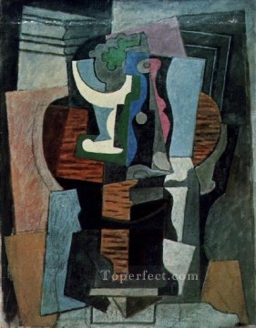  picasso - Compotier and bottle on a table 1920 Pablo Picasso
